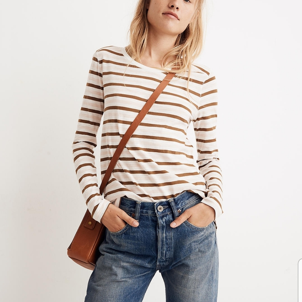 Madewell Longsleeve Whisper Tee Myers Stripe